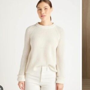 Quince Mongolian Cashmere Fisherman Crewneck Sweater